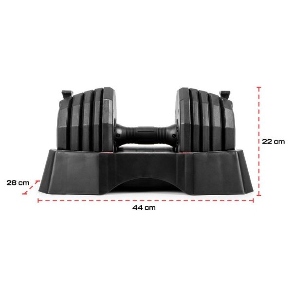 Gantera cu blocare rapidă – 5 niveluri de greutate, reglabilă între 4,5 și 22,5 kg